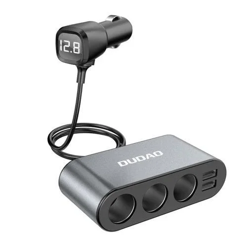 Dudao Dudao Autolader met 3x Sigarettenaansteker Splitter en 2x USB 3.4A - 12V 24V Auto Oplader Adapter Zwart Hurtel 1