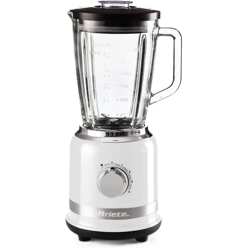 Ariete Moderna Standmixer, Weiß, Glasbehälter 1,5L, Smoothie Maker, Modernes Design