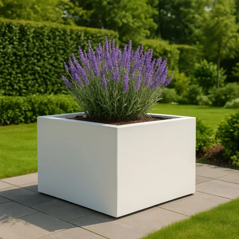 GARDRA Polyester plantenbak 120x120x60 cm - Zuiver Wit (RAL 9010) - Doika - Plantenbak - GARDRA - - DOIKA-AP-07.3-RAL-9010