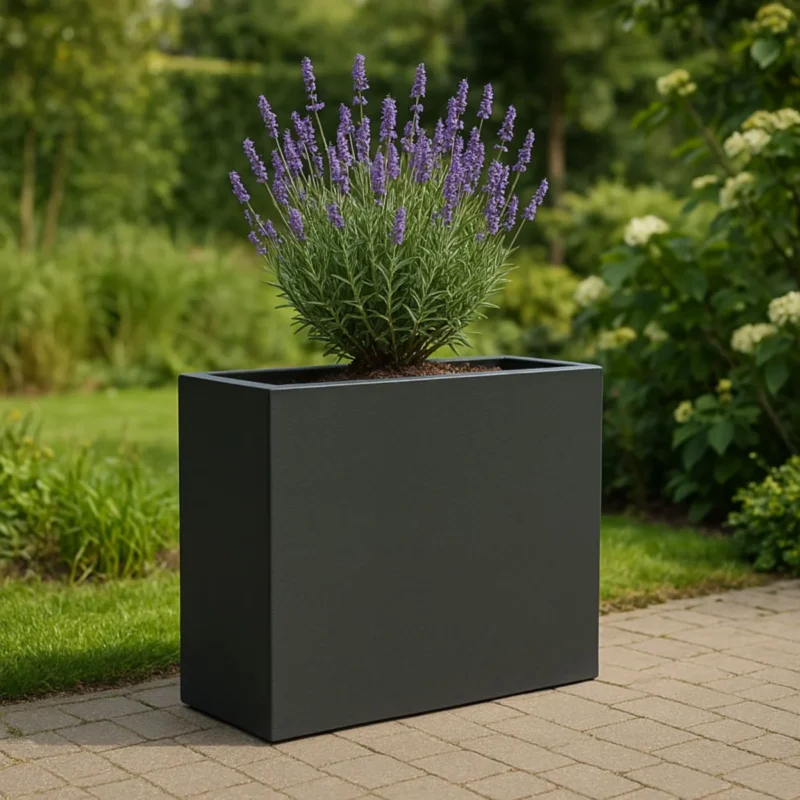 GARDRA Polyester plantenbak 90x25x80 cm - Zwartgrijs (RAL 7021) - Doika - Plantenbak - GARDRA - - DOIKA-BP-05-RAL-7021