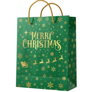 Giftbag L - Merry Christmas groen van Paper Dreams koop je bij Partywinkel