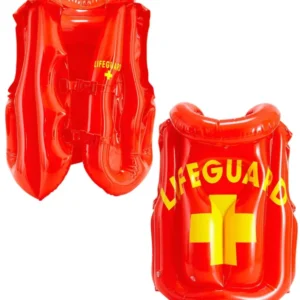 Gilet de sauvetage gonflable Lifeguard pour adulte rouge avec logo jaune