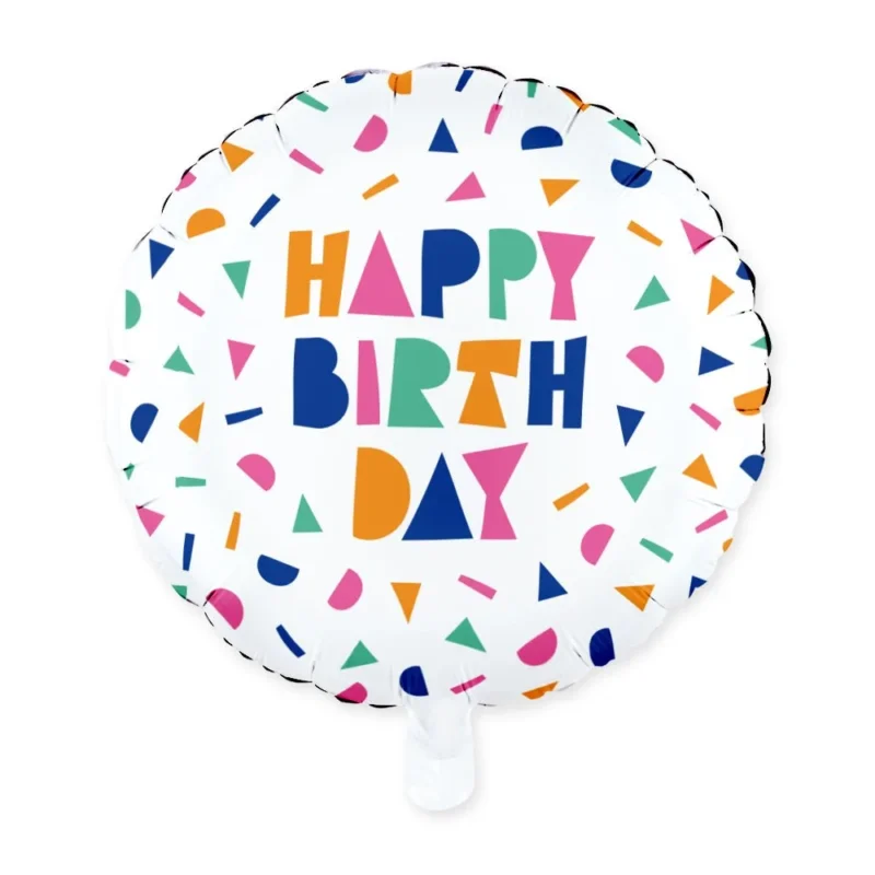 Happy Birthday Helium Ballon Leeg Confetti 45cm van WeFiesta koop je bij Partywinkel