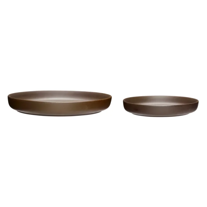 Hübsch Hübsch Clay Platten Braun (2er Set)