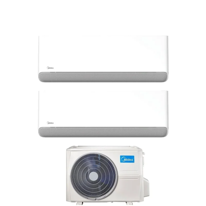 climatizzatore condizionatore midea dual split inverter serie breezeless e 9+9 con m2og 14hfn8 q r 32 wi fi integrato 9000+9000