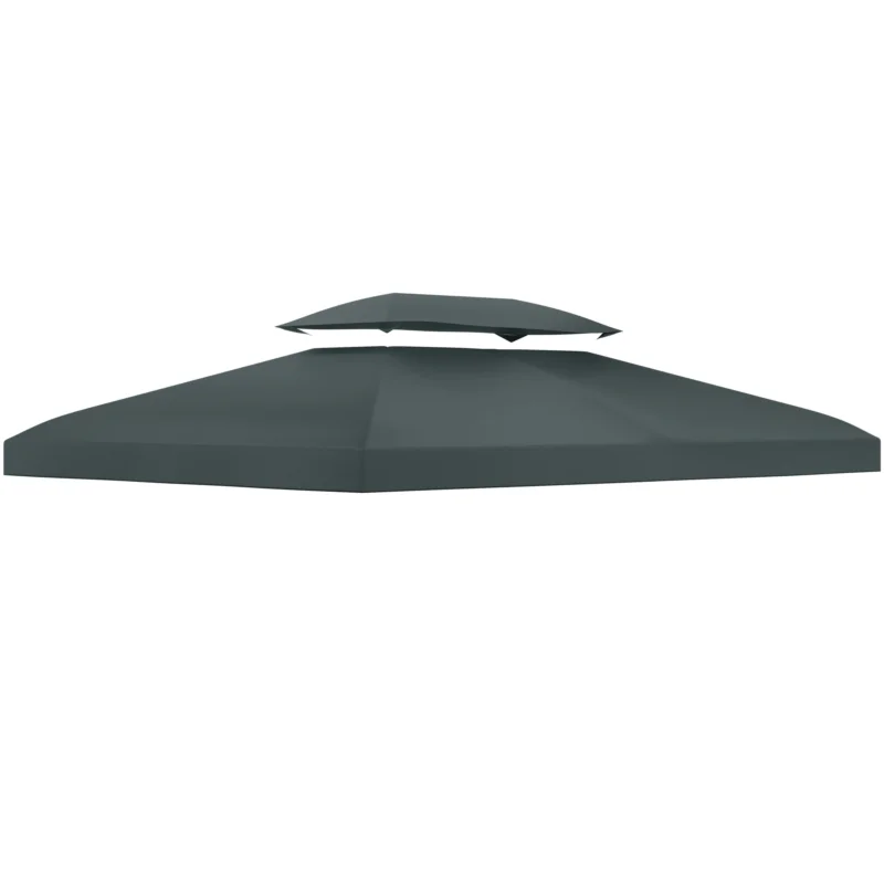 easycomfort easycomfort copertura per gazebo 4x3 m a 2 livelli in poliestere con cinghie e 10 fori di drenaggio grigio antracite