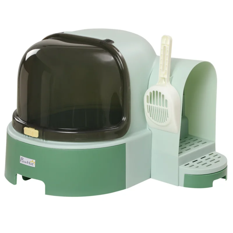 easycomfort easycomfort lettiera per gatti chiusa con coperchio apribile e vassoio estraibile 52x60x42 cm verde