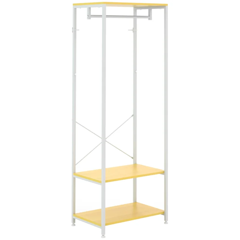 easycomfort easycomfort mobile appendiabiti 2 in 1 con ripiano a 2 livelli in acciaio e truciolato 60x40x167 5 cm