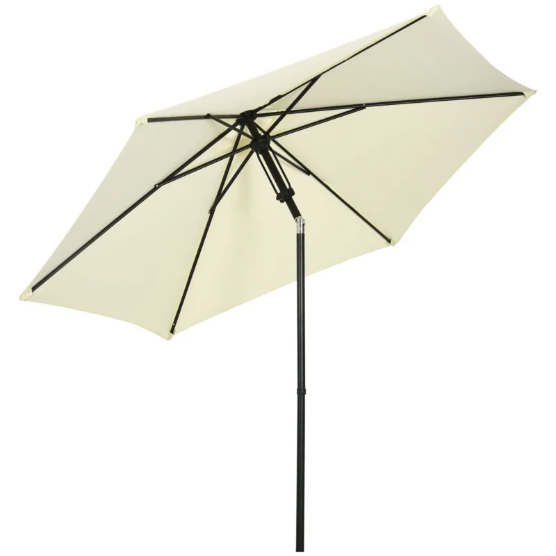 easycomfort easycomfort ombrellone da giardino 2 7x2 5 m in poliestere e metallo con tettuccio inclinabile beige nero