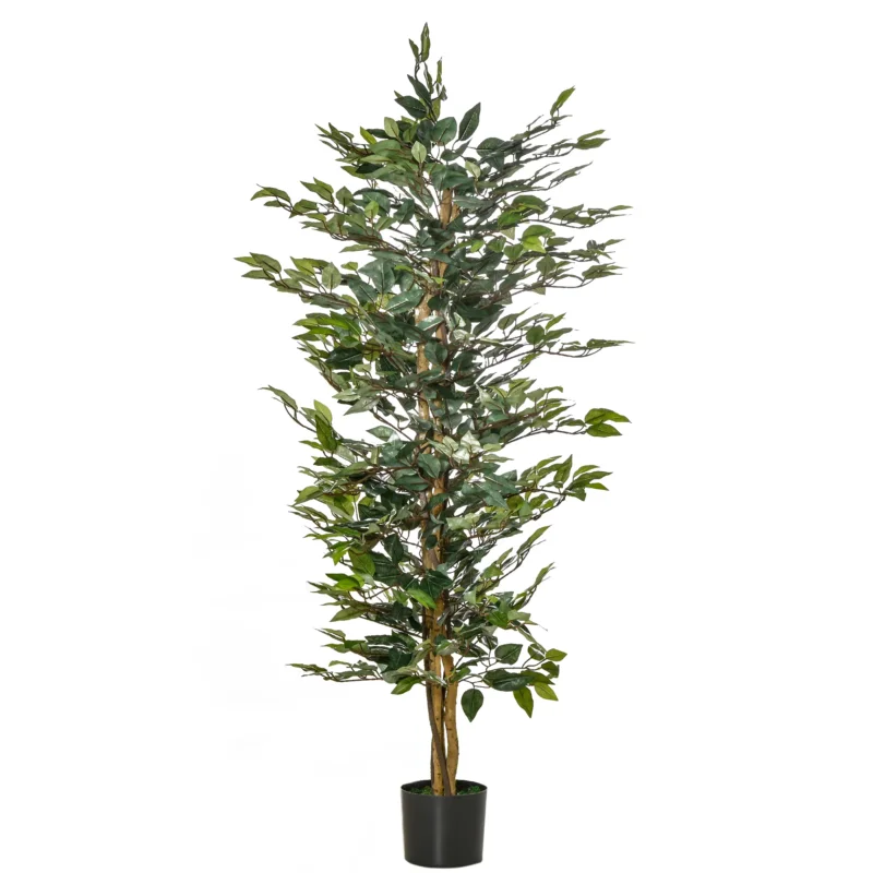 easycomfort easycomfort pianta finta di ficus alta 150cm decorazione per interno ed esterno con vaso incluso
