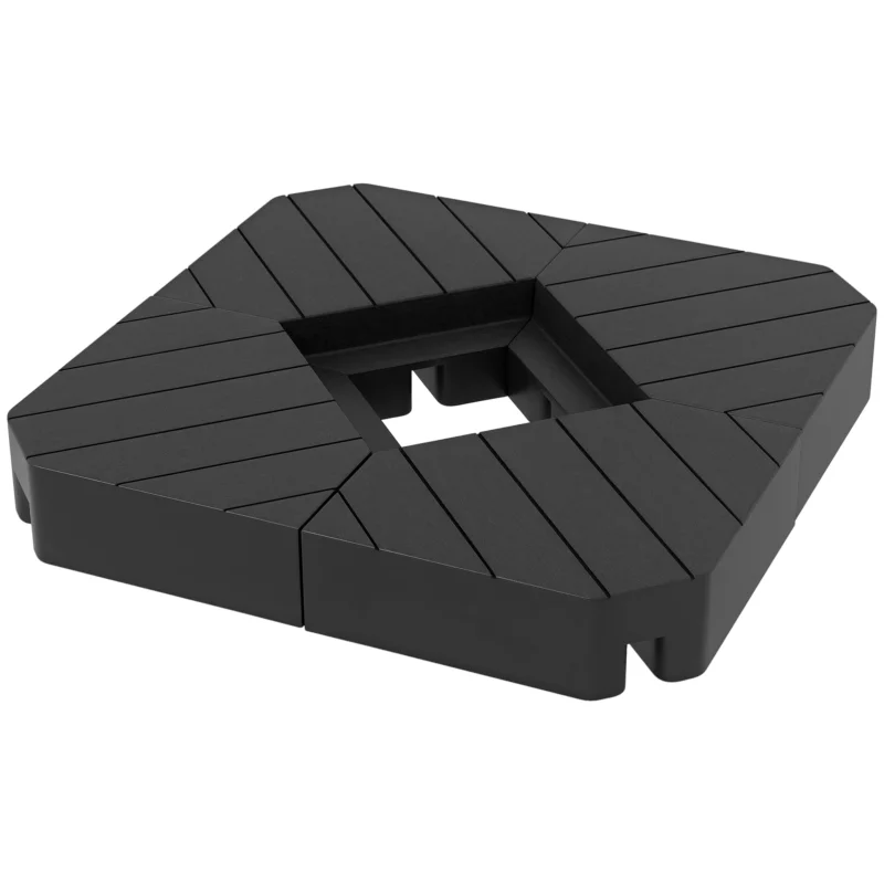 easycomfort easycomfort set 4 mattonelle base per ombrellone a braccio riempibili con acqua o sabbia fino a 80 kg nero
