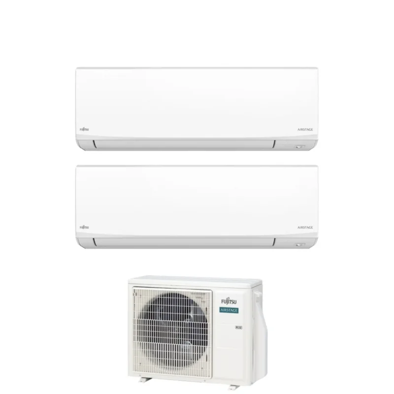 fujitsu condizionatore dual split fujitsu kj white 712 con aoeg14kbca2 r 32 wi fi integrato