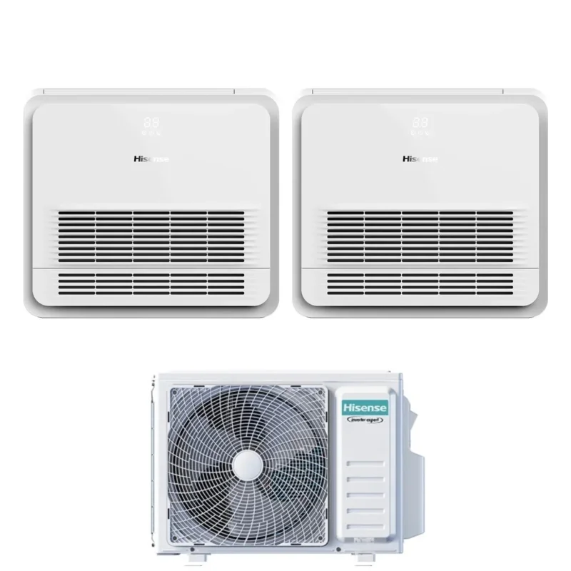hisense condizionatore dual split console hisense 1212 con 2amw52u4rxc r 32 wi fi optional con telecomando di serie