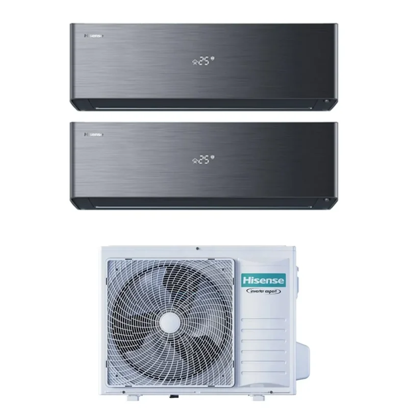 hisense condizionatore hisense dual split inverter serie energy pro x black 1200012000 btu con 2amw52u4rxc r 32 wi fi integrato