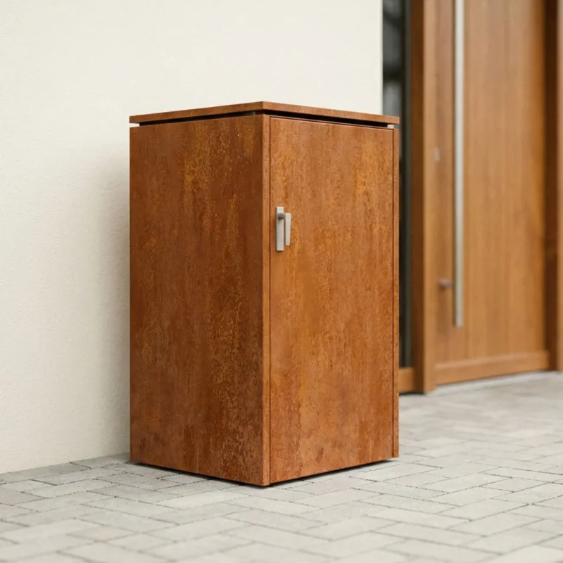Kliko Ombouw 1x 240 liter 75x78x127,1 cm Cortenstaal - Doika - Ombouw Kliko - Geroba - - BinboxC1