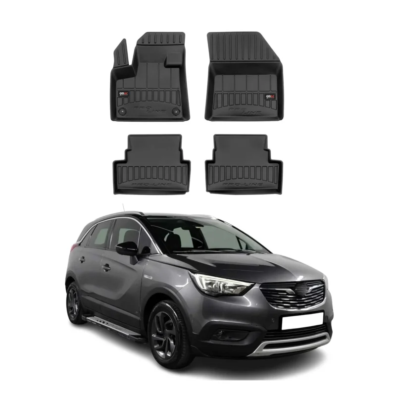 OMAC Gummi Fußmatten für Opel Grandland X 2017-2024 Premium Gummi Schwarz 4tlg
