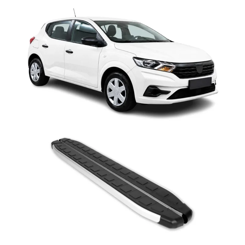 Seitenbretter Trittbretter für Dacia Sandero III 2021-2026 Aluminium Schwarz