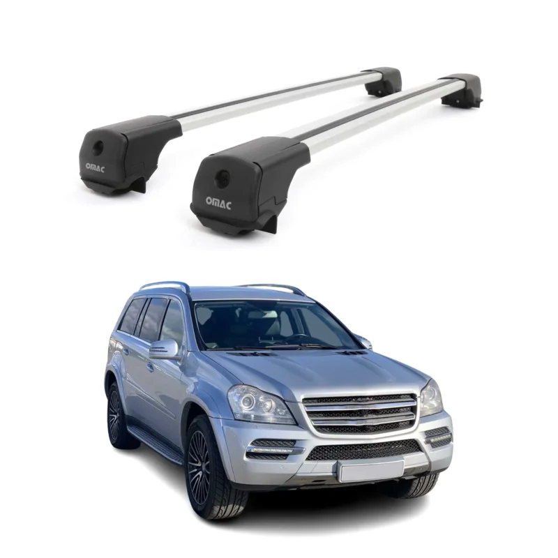 Dachträger Grundträger für Mercedes GL Klasse X164 2006-2012 Aluminium Grau 2tlg