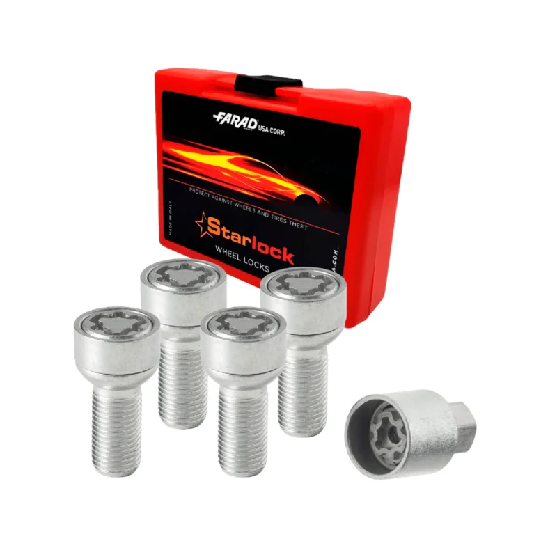 Radschloss Radschrauben Satz für Mercedes SLK ab 2011 Silber 4tlg M14X1.5
