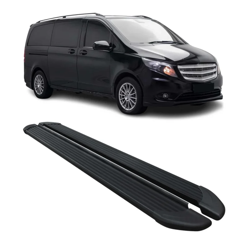 Schweller Trittbretter für Mercedes V-Klasse W447 2014-2026 L1 L2 Alu Schwarz
