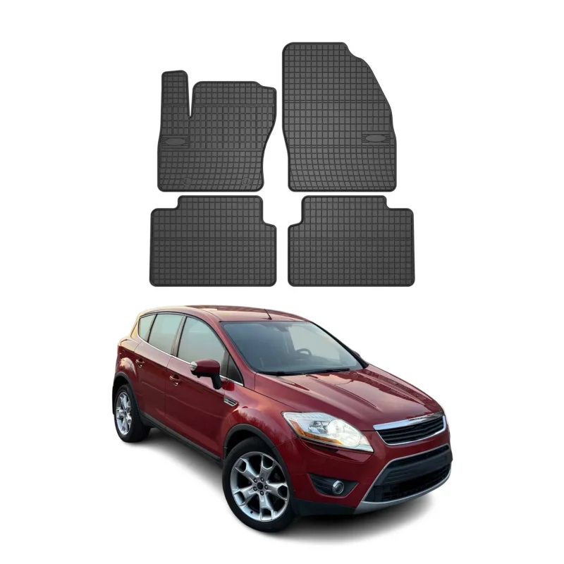 OMAC Gummi Fußmatten für Ford Kuga I 2008-2012 Automatten Gummi Schwarz 4tlg