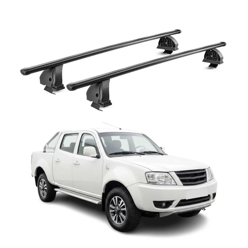 Stahl Dachträger für Tata Xenon II Pick Up 2007-2026 TÜV 75 kg 2tlg Schwarz