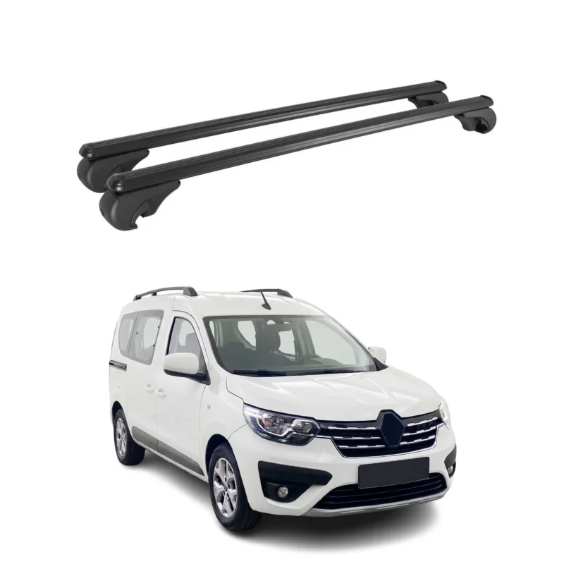 Dachträger Grundträger für Renault Express 2021-2024 TÜV Aluminium Schwarz 2tlg