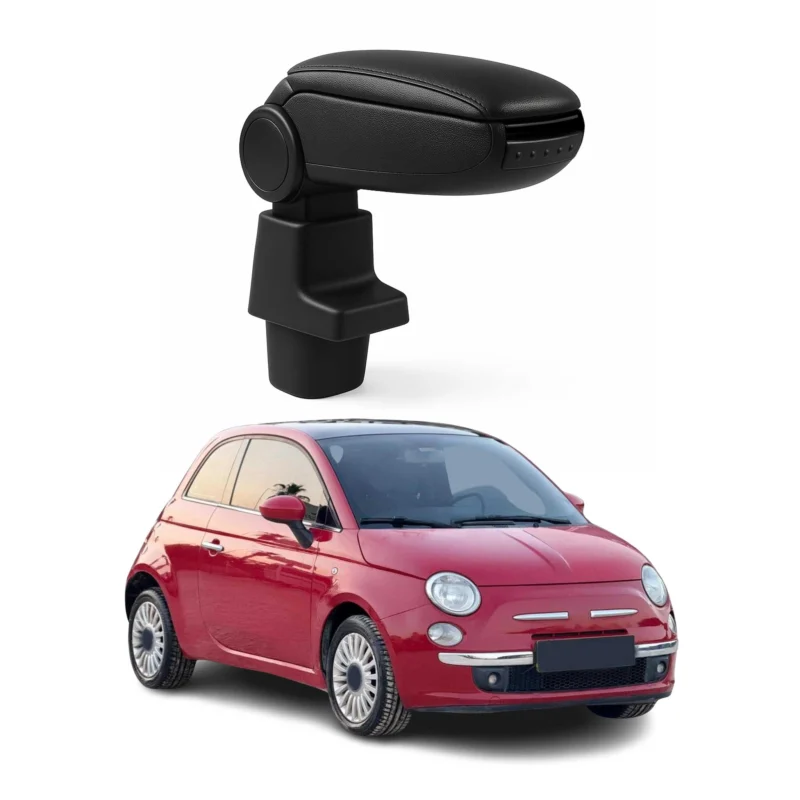 Mittelarmlehne Armlehne für Fiat 500 500C 2007-2015 PU-Leder ABS Schwarz