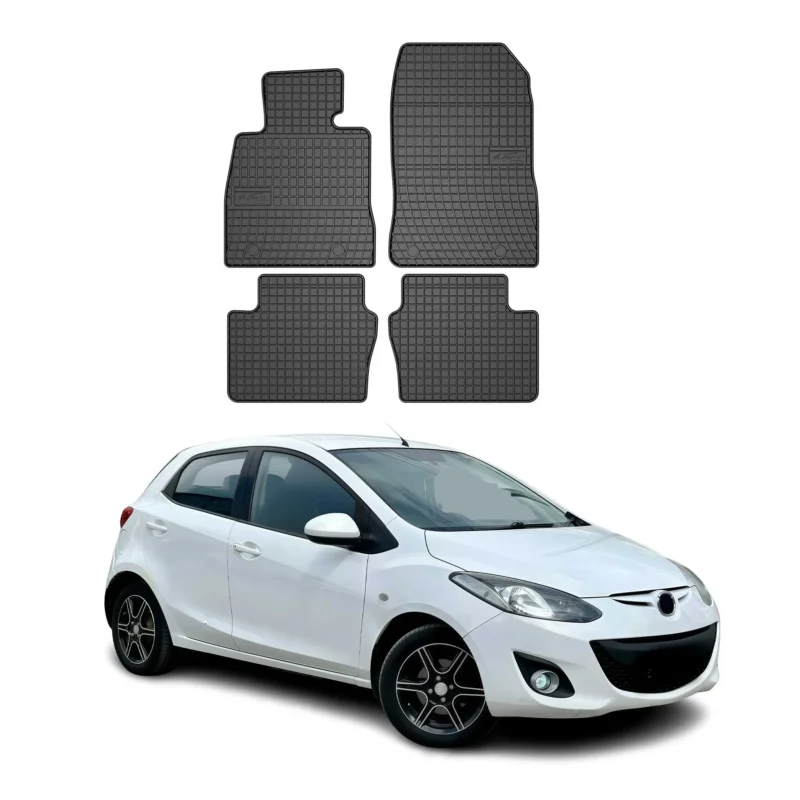 OMAC Gummi Fußmatten für Mazda 2 2015-2026 Automatten Gummi Schwarz 4tlg