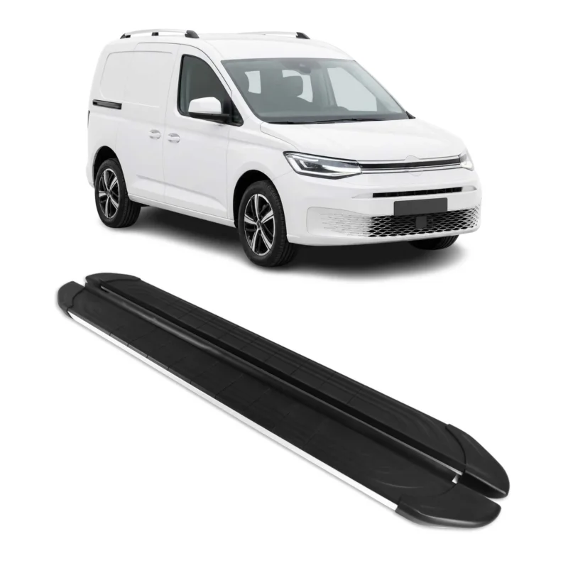 Trittbretter Seitenschweller für VW Caddy Maxi 2020-2026 L2 Alu Schwarz Grau