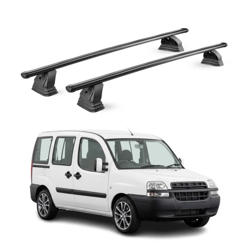 Stahl Dachträger für Fiat Doblò I 2000-2010 TÜV Abschließbar 75 kg 2tlg Schwarz