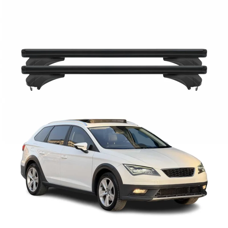 Menabo Dachträger für Seat Leon III X-Perience 2015-2020 Aluminium Schwarz 2 tlg