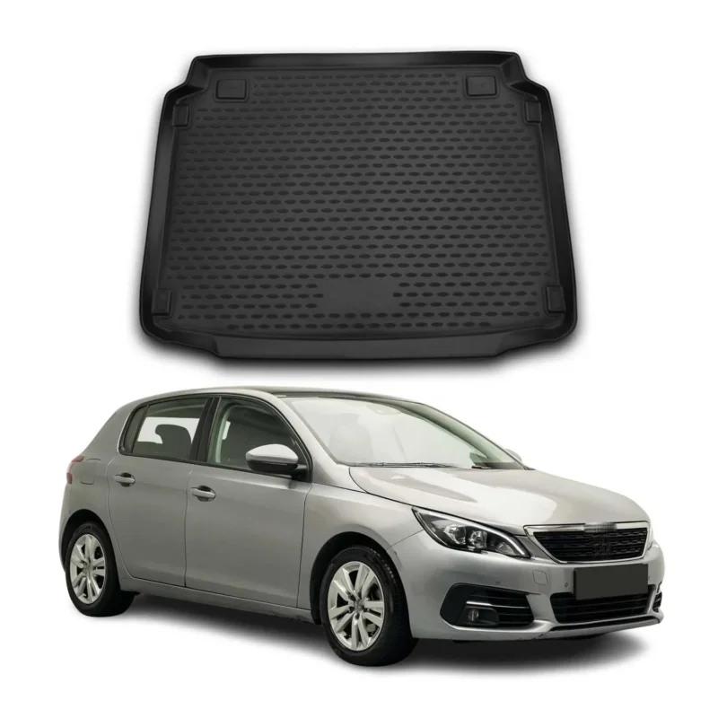 Kofferraummatte Kofferraumwanne für Peugeot 308 II Schrägheck 2013-2021 Schwarz