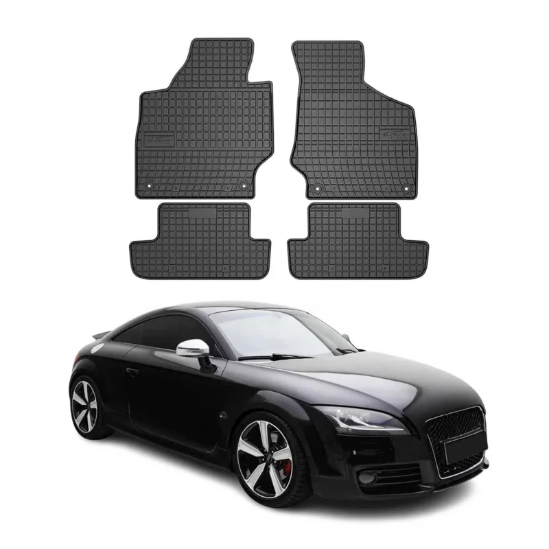 OMAC Gummi Fußmatten für Audi TT MK2 8J 2006-2014 Automatten Gummi Schwarz 4tlg