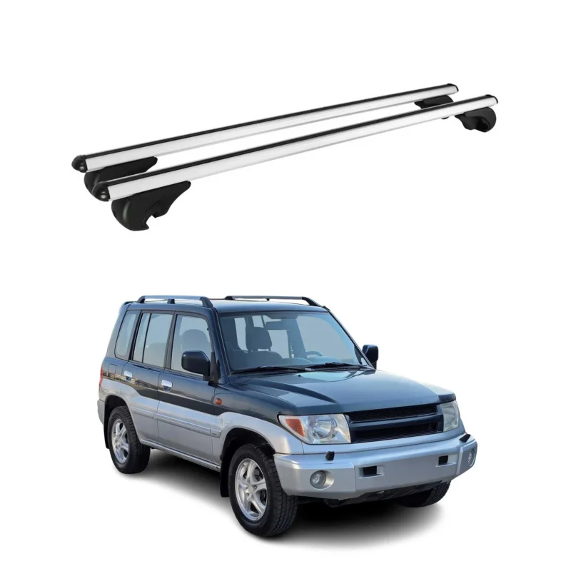 Dachträger Grundträger für Mitsubishi Pajero III 2000-2006 TÜV Alu Silber 2tlg