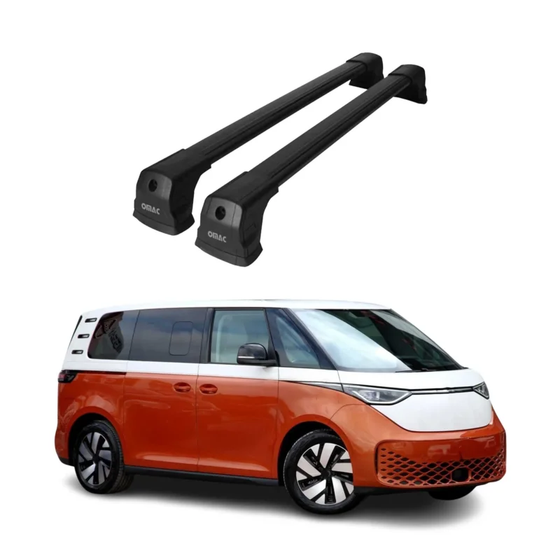 Dachträger Grundtäger für VW ID.Buzz 2022-2026 75kg Aluminium Schwarz 2 tlg