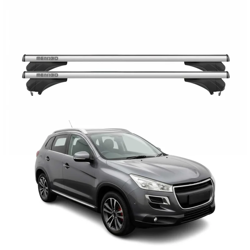 Menabo Dachträger Grundtäger für Peugeot 4008 2012-2017 Aluminium Silber 2 tlg