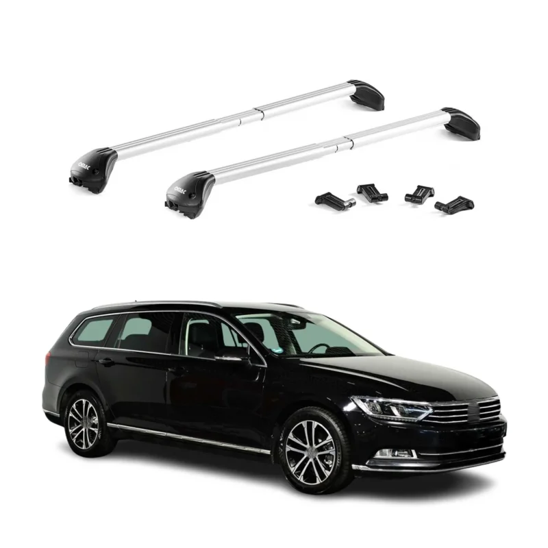 Dachträger Grundtäger für VW Passat Variant B8 2015-2023 100kg Alu Silber 2x ABE