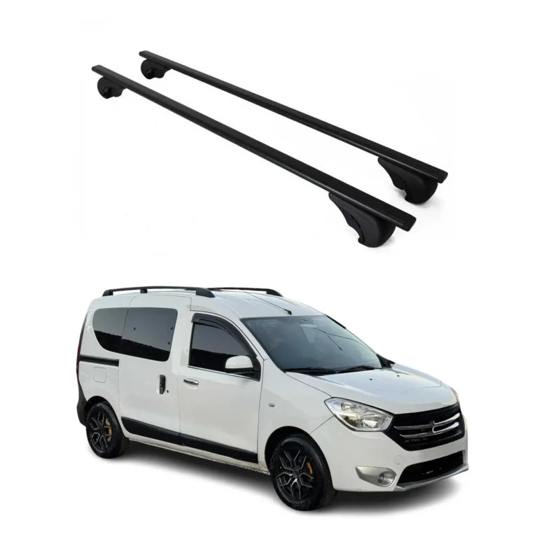 Dachträger Grundträger für Dacia Dokker 2012-2021 75kg Stahl Schwarz 2 tlg