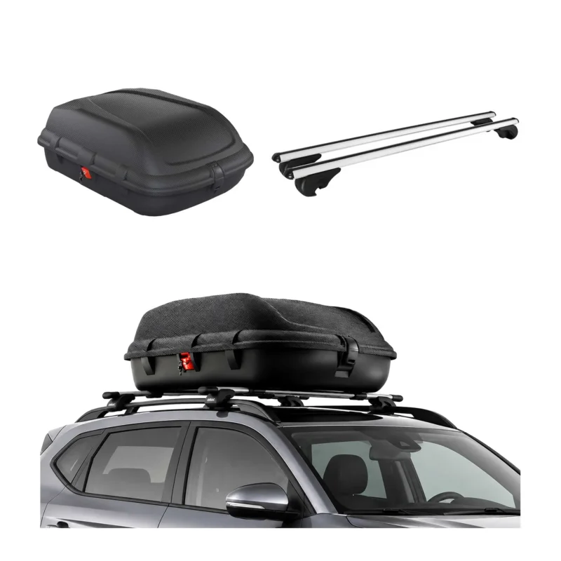 Carbonlook Dachbox 270L + Alu Dachträger Mini Cooper F55 2014-2023 Silber