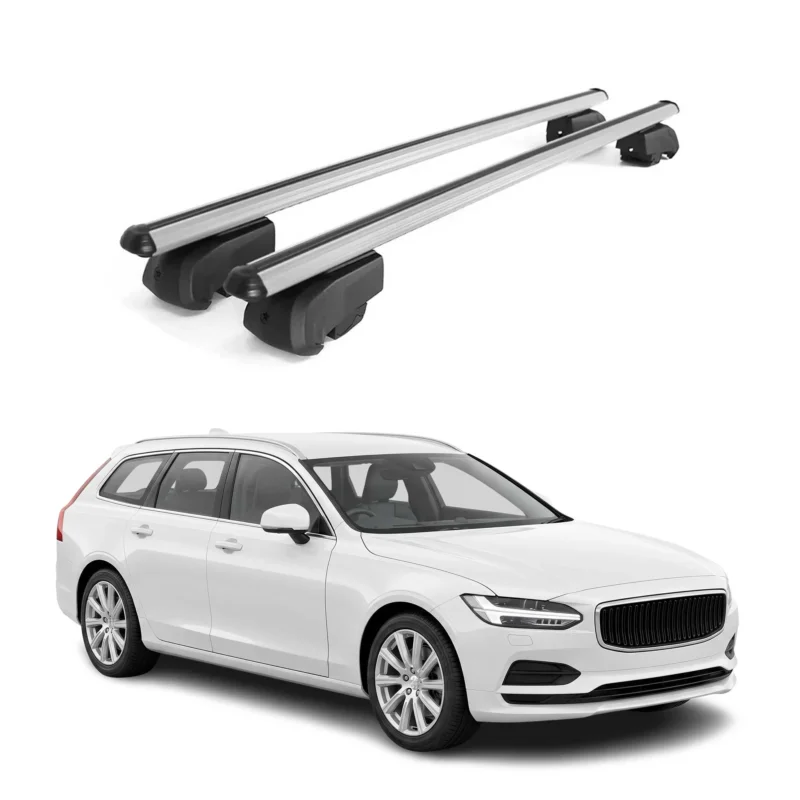 Dachträger Grundträger für Volvo V90 2016-2025 Aluminium Silber 2tlg