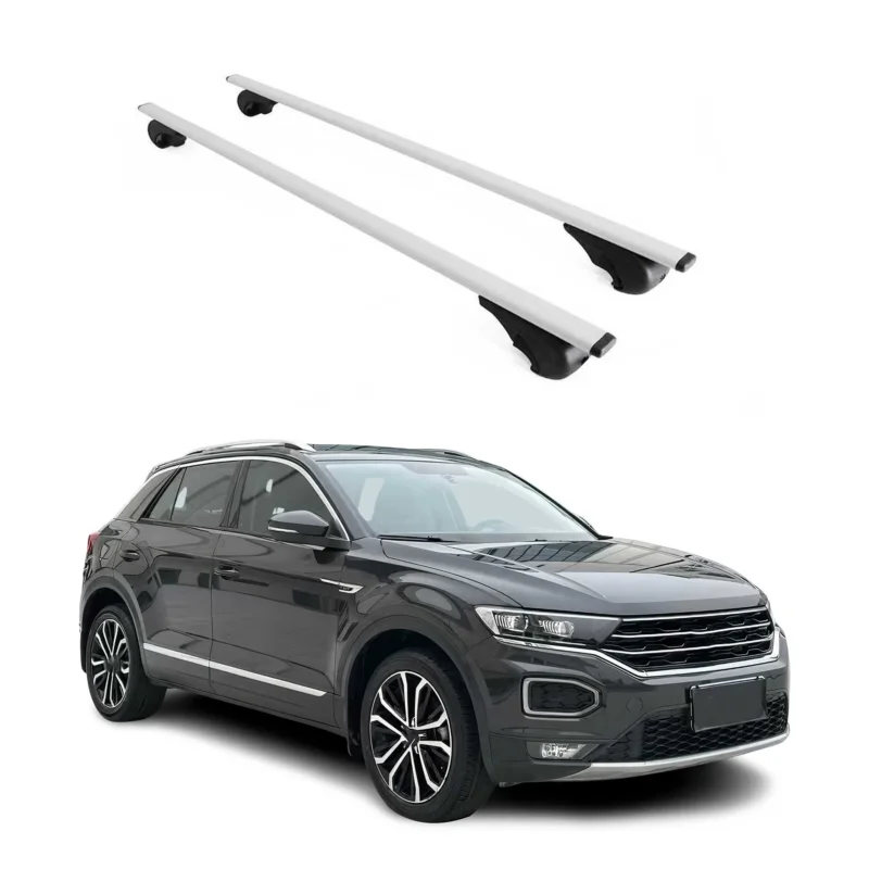 Dachträger Grundträger für VW T-Roc 2017-2025 75kg Stahl Silber 2 tlg
