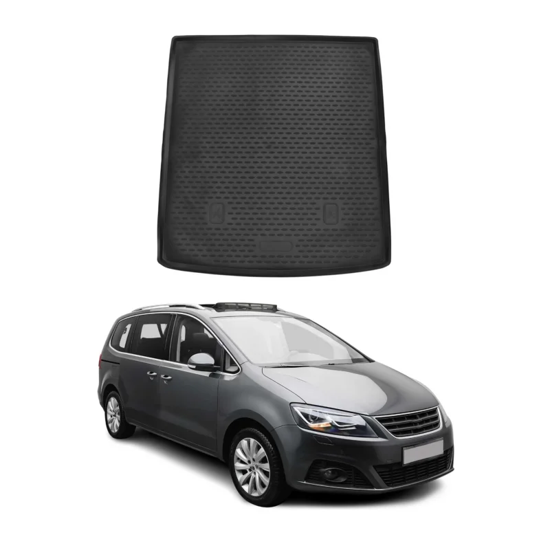 Kofferraummatte Kofferraumwanne für Seat Alhambra 2017-2021 Gummi TPE Schwarz