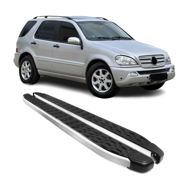 Trittbretter Seitenschweller für Mercedes M Class W163 1998-2005 Schwarz Silber