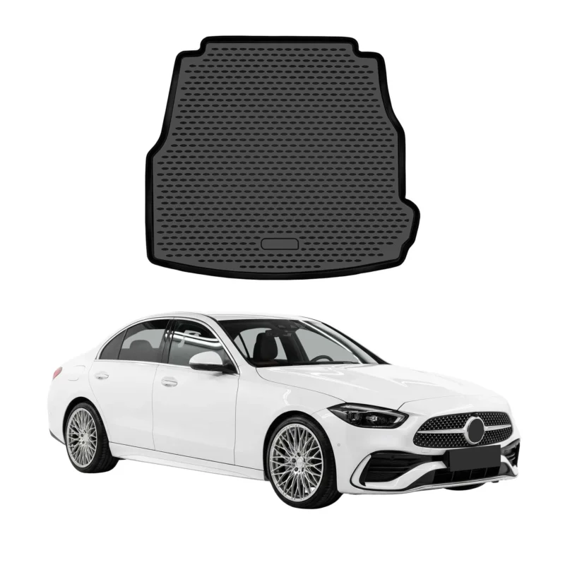 Kofferraummatte Laderaumwanne für Mercedes C Klasse W206 AMG 2022-26 TPE Schwarz
