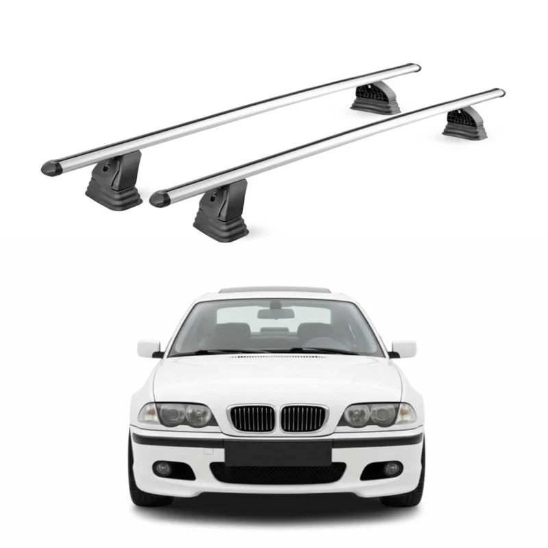 Alu Dachträger für BMW 3er E46 Limo Touring 1998-2005 TÜV T-Nut 75 kg Silber 2x