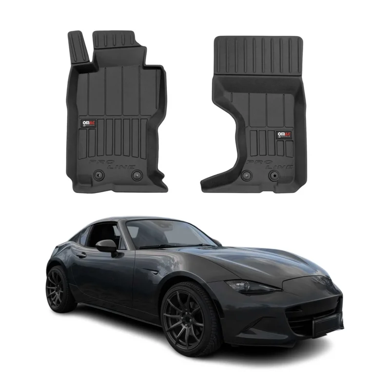 OMAC Gummi Fußmatten für Mazda MX-5 2015-2026 Premium TPE Automatten Schwarz 2x