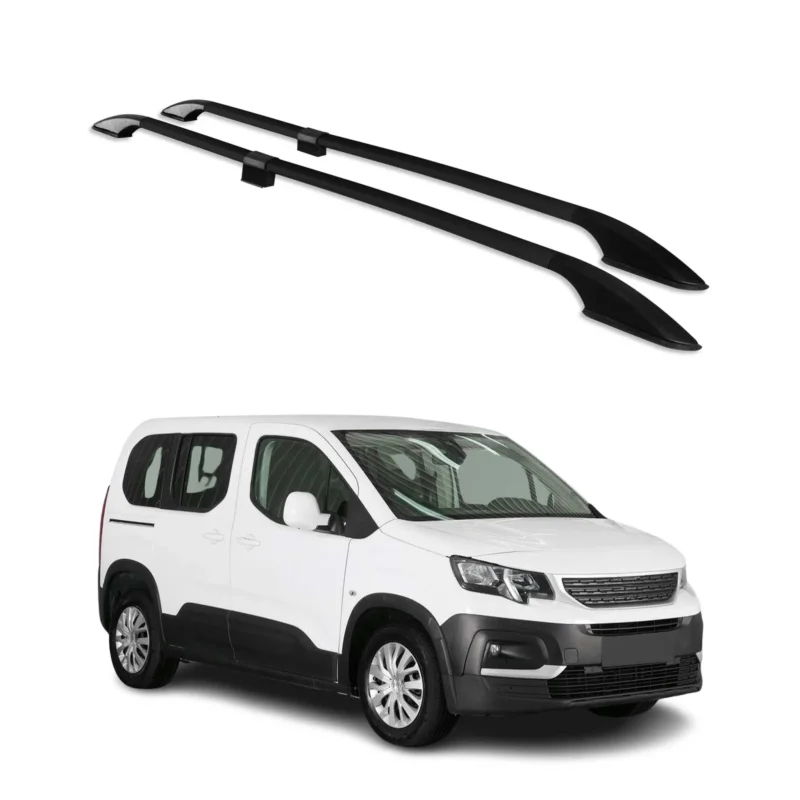 Dachreling Dachgepäckträger für Peugeot Rifter 2018-2026 Kurzer Alu Schwarz