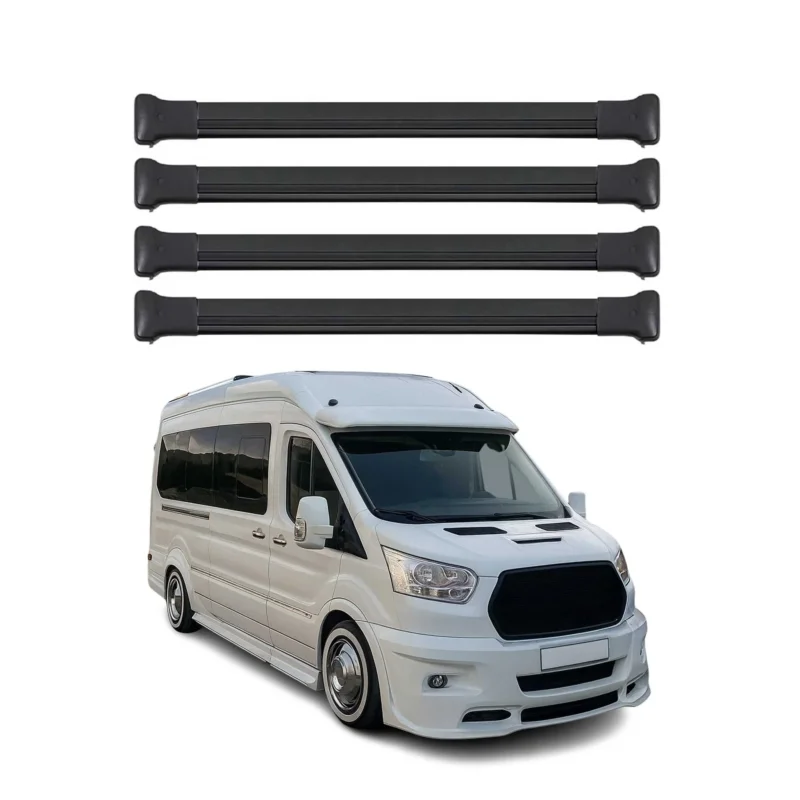 Dachträger Grundtäger für Ford Transit 2015-2026 75kg Aluminium Schwarz 4 tlg