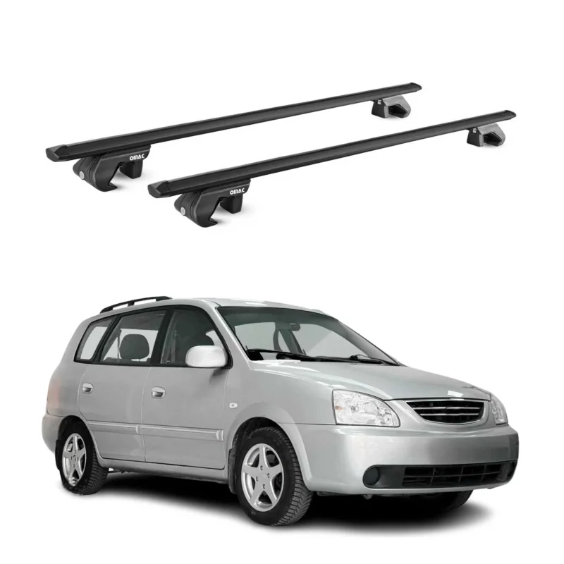 Dachträger Grundtäger für Kia Carens mk1 Kombi 2002-2006 FL 90kg Alu Schwarz ABE